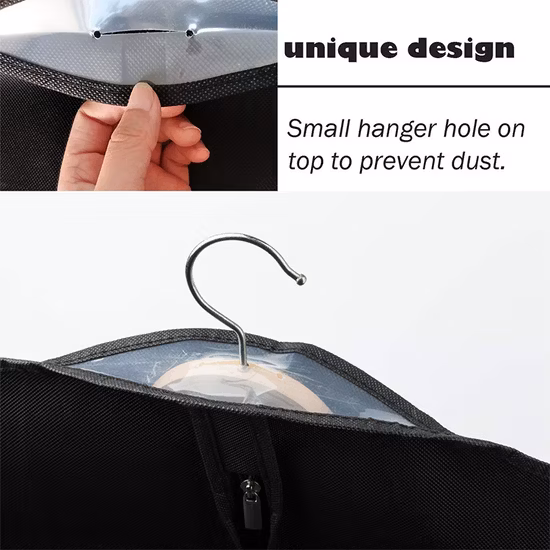 Wholesale Non Woven Customized Transparent Window Clothing Large Storage of Dresses Shirts Coats Packing Dustproof Cover Suit Garment Bag