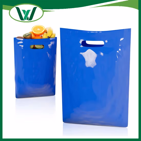 Sacos de embalagem de plástico com alça cortada em HDPE para compras/souvenirs (FLD-8612)