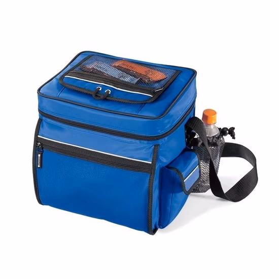 Bolsa térmica promocional isolada com zíper esportivo de poliéster 24 latas